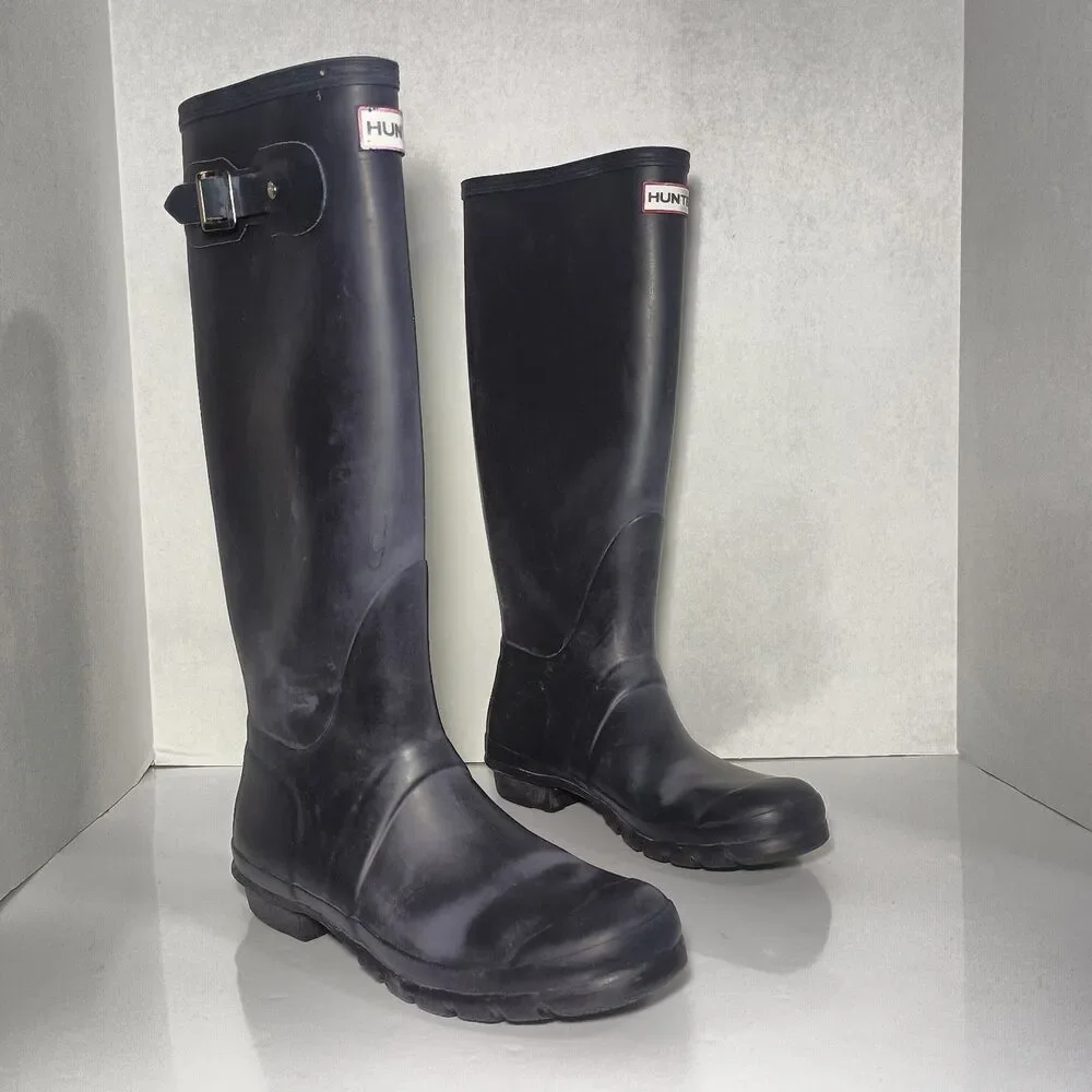 Hunter Original Tall Women's Rain Boots W9 Navy Blue HNTORGW W23499